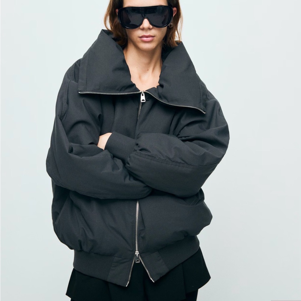 Mango Black Bomber Jacket